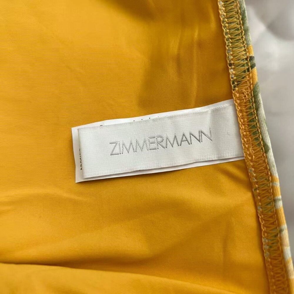 NWOT Zimmermann Amelie Bow Bikini Set Amber Garden Floral One Shoulder Size 3 - Picture 8 of 10
